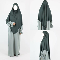 Khimar long à une couche en jersey modal premium personnalisé avec lien arrière, vente en gros de vêtements islamiques pour femmes, Khimar musulman pour Ramadan et Aïd