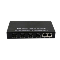 Nuevo Switch de Fibra Óptica Gigabit 2026 de Fábrica, Switch de Red de Fibra con 4 SFP + 3 RJ45, Switch Ethernet 10/100/1000M para Cámaras IP CCTV