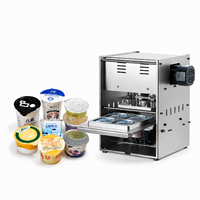 Machine de scellage automatique de gobelets en acier inoxydable de haute précision pour bureau, pour gobelets en plastique de yaourt, sauce et pudding