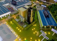 Modèle de table de sable pour la planification de parcs industriels avec éclairage LED pour projets de construction