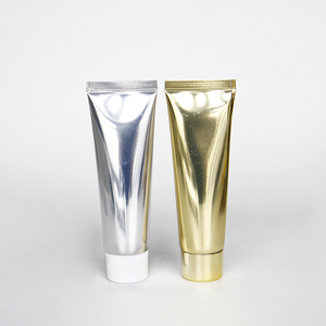 Flacon vide en <span class=keywords><strong>plastique</strong></span> aluminium doré, 50ml-400ml, 5 pièces, pour crème cosmétique, Tube <span class=keywords><strong>souple</strong></span> pour nettoyant de visage, conteneurs de Lotion à presser, 50g-400g - Product Image 1