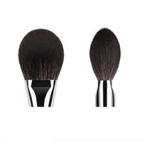 001 Set Kuas Makeup 41 Buah dengan Gagang Kayu Ebony, Kuas Bedak dengan Bulu Silver Fox dan Bulu Kambing Berkualitas Tinggi, Kuas Tunggal