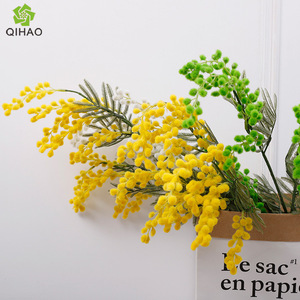 Flores Artificiales de Acacia Qihao, Amarillas, 87 cm, Plástico, Decoración para el Hogar, Primavera - Product Image 4