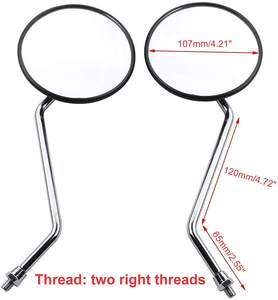 Rétroviseurs ronds <span class=keywords><strong>vintage</strong></span> réglables GOOFIT de 8 mm, remplacement pour kart, VTT, scooter, <span class=keywords><strong>moto</strong></span> tout-terrain, mini-<span class=keywords><strong>moto</strong></span>, cyclomoteur, quad - Product Image 3