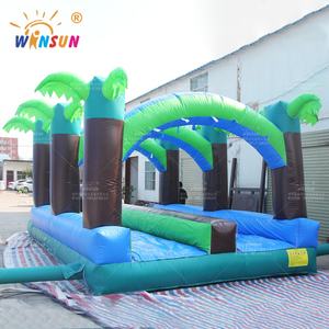 WINSUN Toboggan aquatique gonflable <span class=keywords><strong>tropical</strong></span> à double voie de qualité commerciale avec piscine pour adultes et enfants - Product Image 3