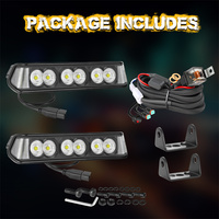 Lampu sorot Led, 2 buah, sinar sorot depan dua sisi, 6 inci 60W, 6 inci, dengan sakelar hidup dan mati