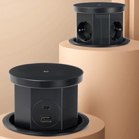 Prise escamotable pneumatique de haute qualité avec chargeur sans fil 15W et charge rapide USB C PD 20W pour bureau et comptoir de cuisine