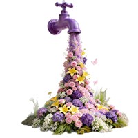 Ornements de robinet en mousse, accessoires photo populaires pour sites touristiques, décorations commerciales, fleurs cascade