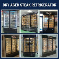 Réfrigérateur à viande séchée 3 portes pour supermarché -5~5°C ° Vitrine réfrigérée commerciale avec compresseur intégré