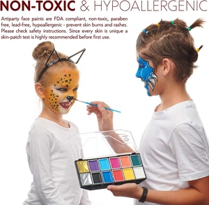 Kit de <span class=keywords><strong>peinture</strong></span> pour le <span class=keywords><strong>visage</strong></span> non toxique hypoallergénique facile à appliquer, ensemble de <span class=keywords><strong>peinture</strong></span> à l'eau pour gâteaux avec pinceau pour enfants - Product Image 4