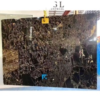 Carreaux de marbre noir de Portoro/Porto d'Athènes avec veines dorées/dorées, revêtement mural en marbre brillant noir et or