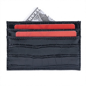 Tarjetero Ultrafino de PU con Grabado de Piel de Cocodrilo, para Tarjetas de Crédito y de Visita, Sin Cierre - Product Image 4