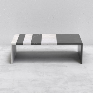 Mesa de centro convertible de mármol rosa personalizada, diseño de arte único para muebles de uso interior de sala de estar de lujo tradicional - Product Image 1