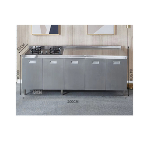 China manufacture quality integrated stainless steel 200 five-door cooking bench outdoor door cabinet modular kitchen