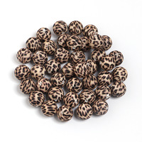 Perles rondes en silicone imprimées par transfert d'eau de 12 mm en gros pour la fabrication de stylos, bracelets, colliers et fournitures d'artisanat DIY