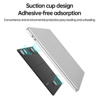 Support pour ordinateur portable pliable en cuir PU stable de conception de ventouse pour les ordinateurs portables de jeu Macbook tablettes téléphones