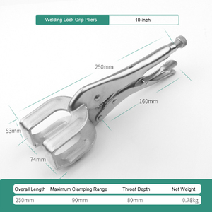 Alicates de Bloqueo de Cadena Profesionales de 8 Pulgadas, Abrazadera de Chapa Metálica de Acero, Herramienta Manual Ajustable Tipo Tornillo de Banco - Product Image 3