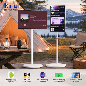 Téléviseur intelligent portable HDTV blanc de <span class=keywords><strong>24</strong></span> <span class=keywords><strong>pouces</strong></span> avec écran tactile Android 13, moniteur sur roulettes, divertissement à domicile sans fil - Product Image 5