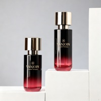 Nouveautés : Ensemble d'emballages en verre dégradé rouge bordeaux de luxe (30 ml et 100 ml) pour sérums, lotions, fonds de teint, masques de boue et crèmes – Vente en gros