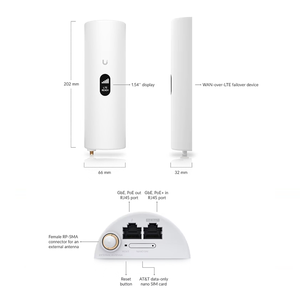 Ubiquiti U-LTE-Backup Pro, dispositif de sauvegarde LTE, Nano-SIM, PoE, sauvegarde WAN transparente pour passerelle UniFi W1374 - Product Image 2