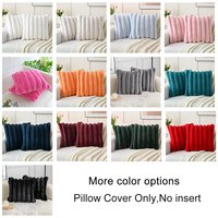 Housse de coussin en fausse fourrure de lapin antistatique, douce, couleur unie