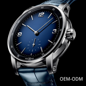 Reloj de Pulsera de Lujo de 42 mm, de Acero Inoxidable de Alta Gama, Elegante, con Segundero Pequeño, Esfera con Degradado Azul, 20 mm, para Negocios, Estilo Antiguo - Product Image 6
