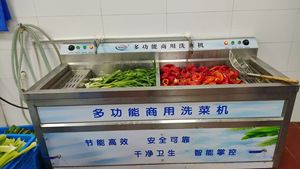 เครื่องล้างผักผลไม้สแตนเลสเชิงพาณิชย์ JEEKI พร้อมระบบทำความสะอาดด้วยน้ำเย็น อัตโนมัติ แบบสองถัง 220-240V 4.5HP - Product Image 4