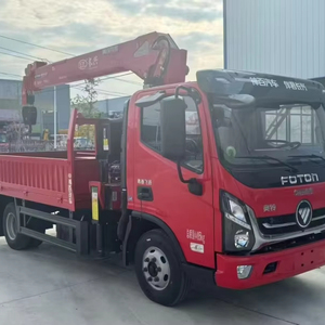 Camion Foton 4x2 de 3,2 tonnes équipé d'une grue, grue à bras droit de 4 tonnes avec pompe hydraulique, grue à commande moteur. - Product Image 1