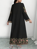 Robe de plage d'été ample à manches longues et col en V imprimée style bohème, grande taille, pour les vacances en Europe et en Amérique