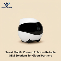 Robot Cámara Móvil WiFi Inalámbrica para Interiores, Cámara de Vigilancia con Control Remoto por Aplicación, Monitor Electrónico para Mascotas