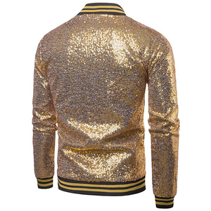 Di modo personalizzato <span class=keywords><strong>oro</strong></span> paillettes vestito Coreano vestito locale notturno abbigliamento da uomo ha ospitato giacca - Product Image 3