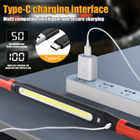 Lampe de travail LED COB puissante, lampe de garage pour mécanicien automobile, lampe de poche rechargeable par USB, torche magnétique, lumière d'urgence, lumière d'avertissement