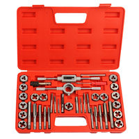 Juego de Machos y Terrajas Premium de 40 Piezas, Tamaños de Rosca Unificados SAE # Kit de Herramientas Esenciales para Roscado de Hilos Finos UNF de 4 a 1/2 y NPT