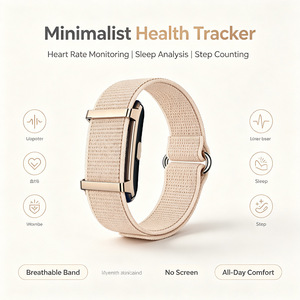 Bracelet intelligent sans écran, bande noire, étanche, moniteur de fréquence cardiaque, moniteur de sommeil, compteur de pas, vibration, longue durée de vie de la batterie - Product Image 5
