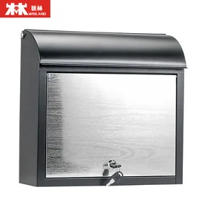 Mailbox New Design Wall Mounted Galvanized Steel Mailbox With Embossed Stainless Steel Door