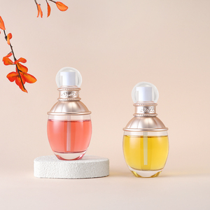 Botella de Vidrio Ornamentada <span class=keywords><strong>Vintage</strong></span> para Loción, 50 ml, Tapa Plateada Decorativa, a Prueba de Fugas, Anti-UV, Envase para Perfume/Cosméticos, OEM ODM - Product Image 4