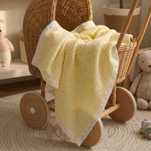 Coperta lavorata a maglia per bambini con motivo a pecorella super accogliente e carina, per bambini e neonati, SX - Product Image 3