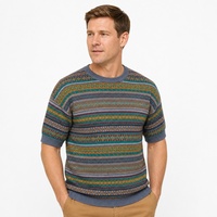 Maßgeschneiderter Herren-Pullover Jacquard-Strick Kurzarm Rundhals Herbst Winter Weihnachten Polyester Dehnbar Ropa De Mujer