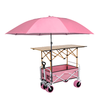 Chariot de courses et de camping pliable industriel à quatre roues, portable, haute performance, vente directe usine