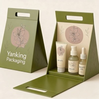 Boîte d'emballage cadeau magnétique en carton rigide à main plate avec logo personnalisé, doublure en éponge et laminage mat pour les cosmétiques de beauté