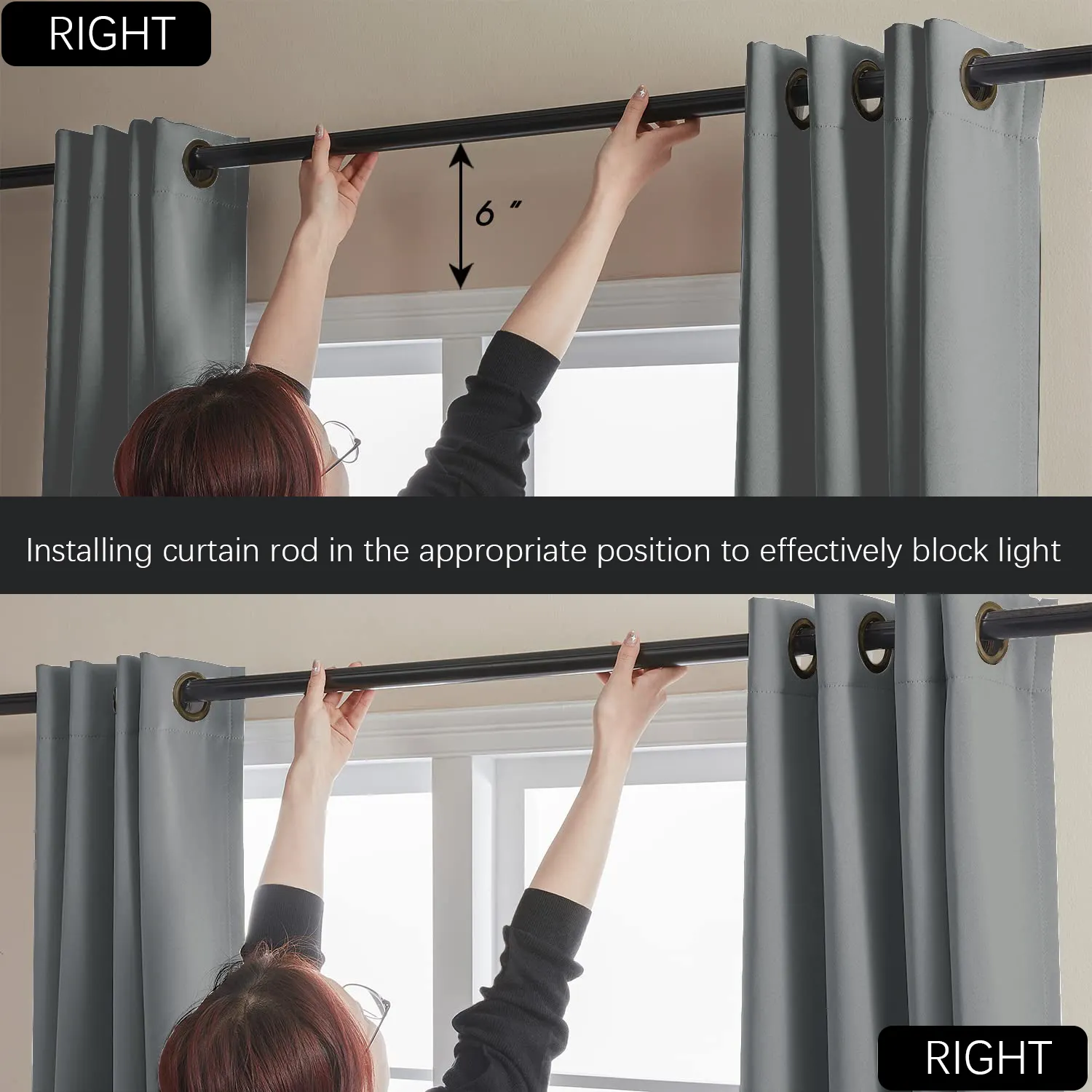 Gray Blackout Curtains   Drapes for Bedroom - Thermal Curtains Grommet Noise Reducing Room Darkening for Living Room