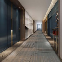 Gedruckte moderne benutzer definierte kommerzielle Wohnkultur 3d Muster Hotel Korridor Wand zu Wand Teppich
