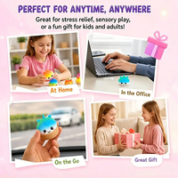 Jouet Squishy Licorne Arc-en-ciel en Gros, Jouet Anti-stress Simulant un Bouillon de Raviolis pour Soulagement du Stress Sensoriel
