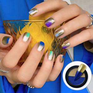 Vendita Calda Polvere Acrilica Cromata Bicolore Marca BOJUN con Motivo a Diamante per Forniture di Nail Art di Lusso - Product Image 2