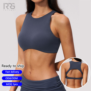 Roregal Brushed Beauty Back Yoga Bra Spandex High Elastic Shockproof Removable Padded For Fitness Training Jogging