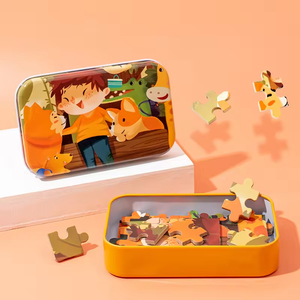 60 Pezzi Puzzle <span class=keywords><strong>in</strong></span> <span class=keywords><strong>Legno</strong></span> con Scatola di Ferro <span class=keywords><strong>Giochi</strong></span> da Tavolo Educativi per Bambini Puzzle Giocattolo per Ragazzi e Ragazze - Product Image 3