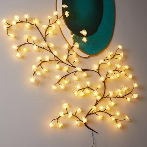 Stringa Luminosa LED Flessibile <span class=keywords><strong>in</strong></span> <span class=keywords><strong>Rattan</strong></span> con Rami di Ciliegio Artificiali per Decorazioni Domestiche, Matrimoni, Feste, Festival, Lampada Notturna Fatata - Product Image 2