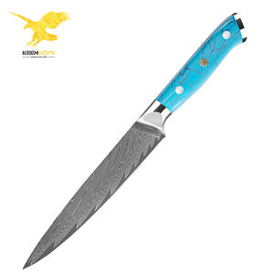 Couteau de cuisine <span class=keywords><strong>en</strong></span> acier Damas KEENHOPE, couteau utilitaire portable AUS-10, manche <span class=keywords><strong>en</strong></span> <span class=keywords><strong>pierre</strong></span> turquoise <span class=keywords><strong>bleue</strong></span> et résine composite - Product Image 6