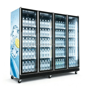 Vente en gros de vitrines verticales à quatre portes entièrement vitrées de haute qualité et de vitrines réfrigérées pour boissons - Product Image 3