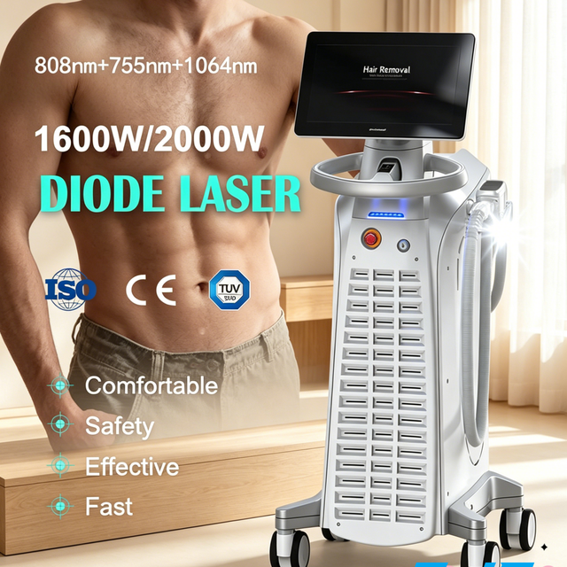 Medical CE Approved 4 Wave Diode Laser Hair Removal Machine Professional USA Coherent Bar Permanent Painless Cooling Pro